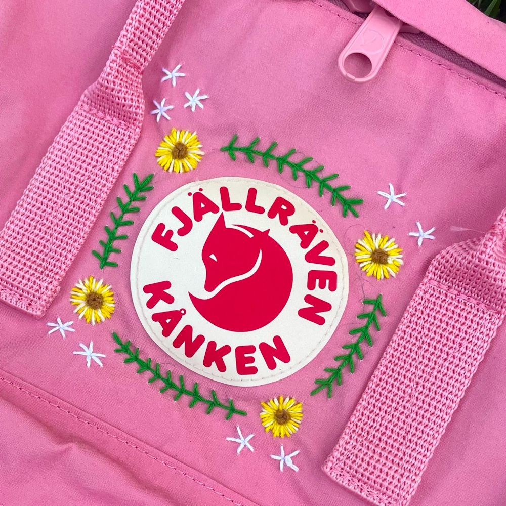 Hand embroidered Fjallraven Kanken